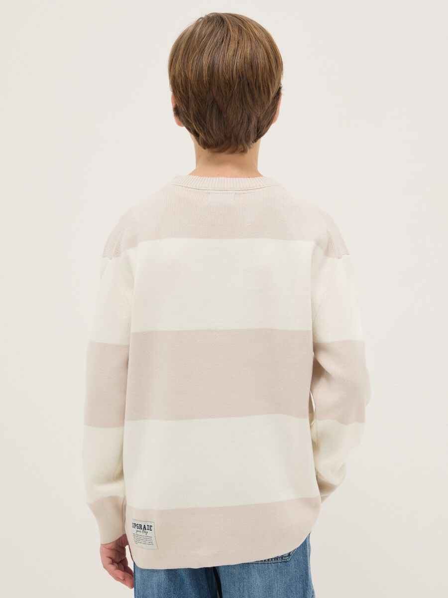 Pullover in puro cotone a righe multicolor regular fit per ragazzo_1