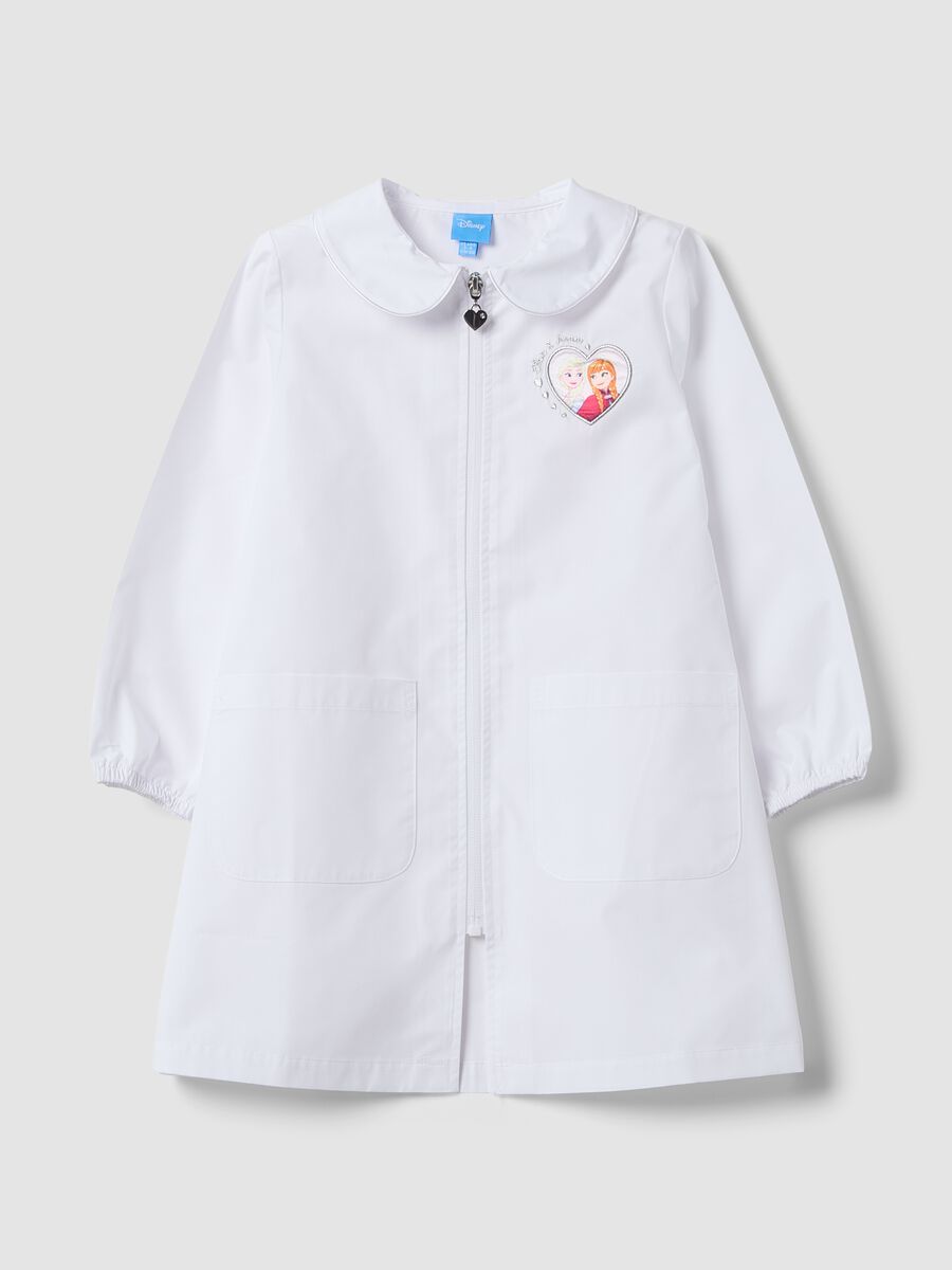 White nursery apron with Frozen embroidery_0