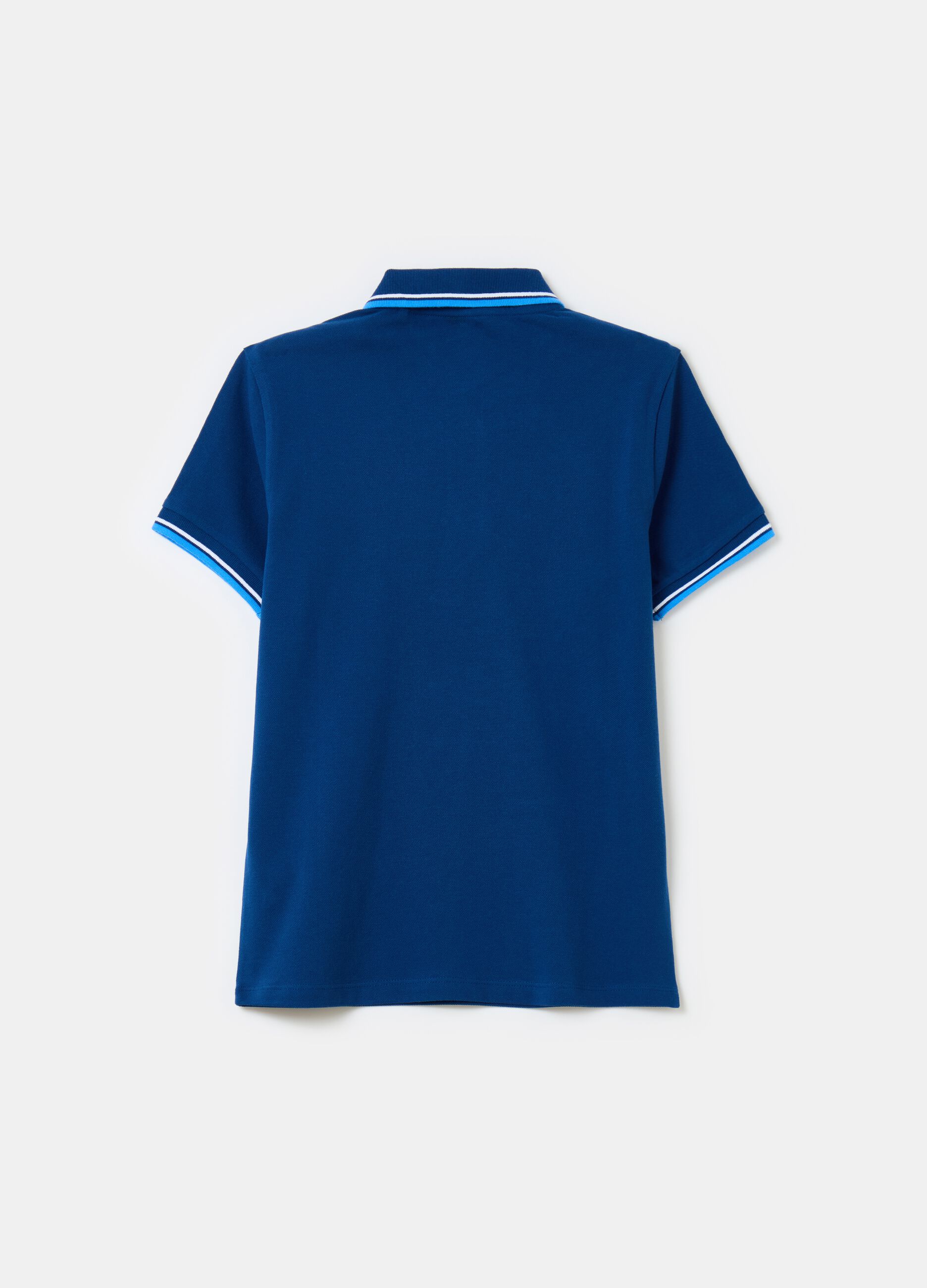 Polo shirt in piquet with striped detail