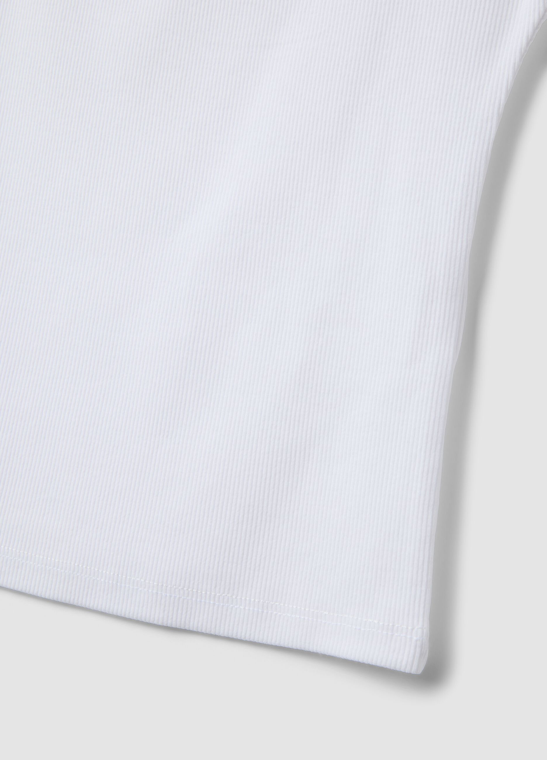White short-sleeve stretch cotton T-shirt