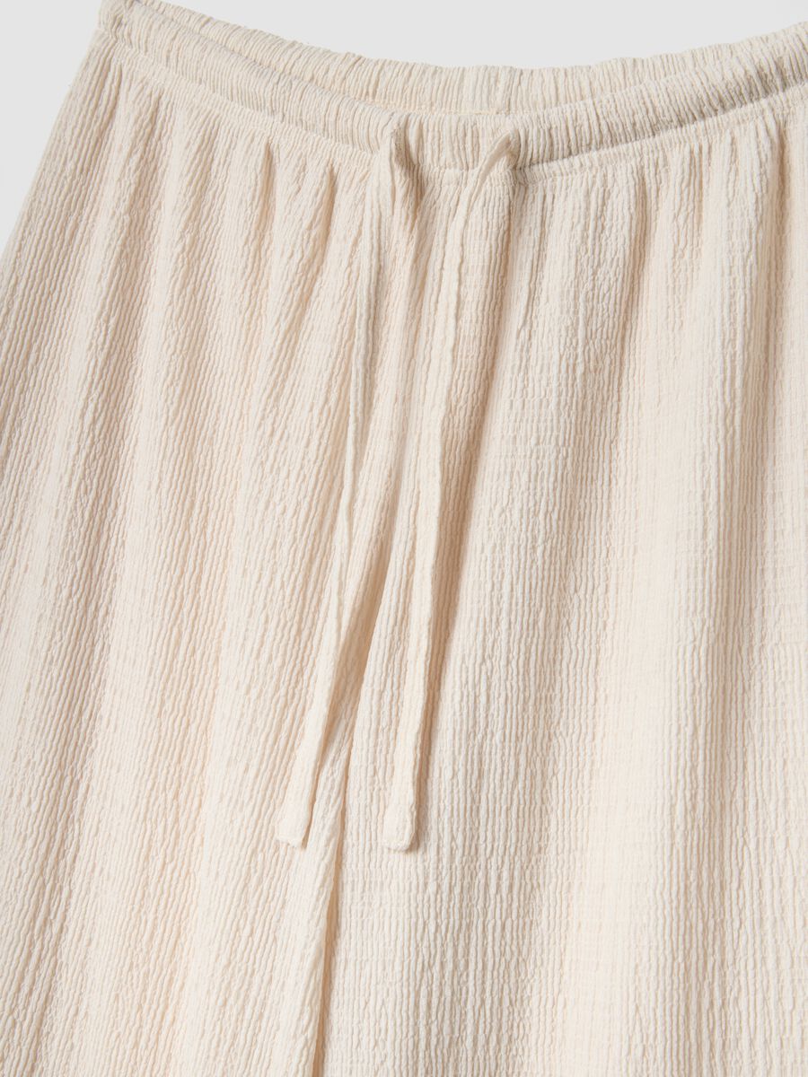 Beige wide leg jogger trousers_5