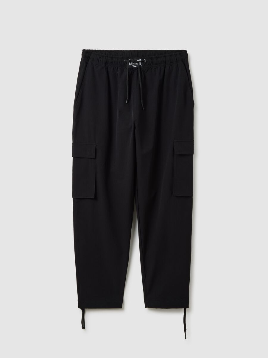 Pantaloni in tessuto elasticizzato neri_4