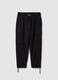 Black stretch fabric trousers_4