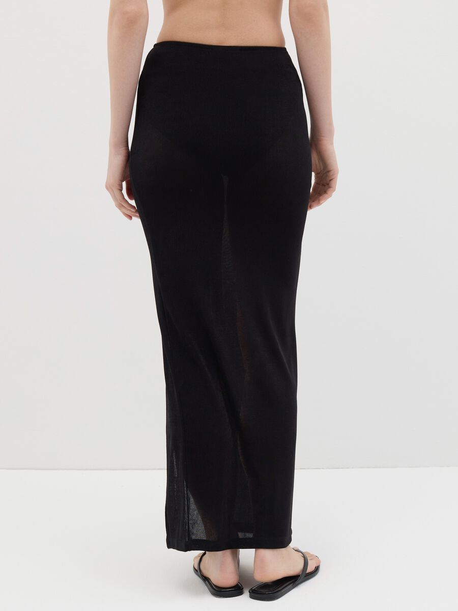 Long black beach cover-up skirt_3