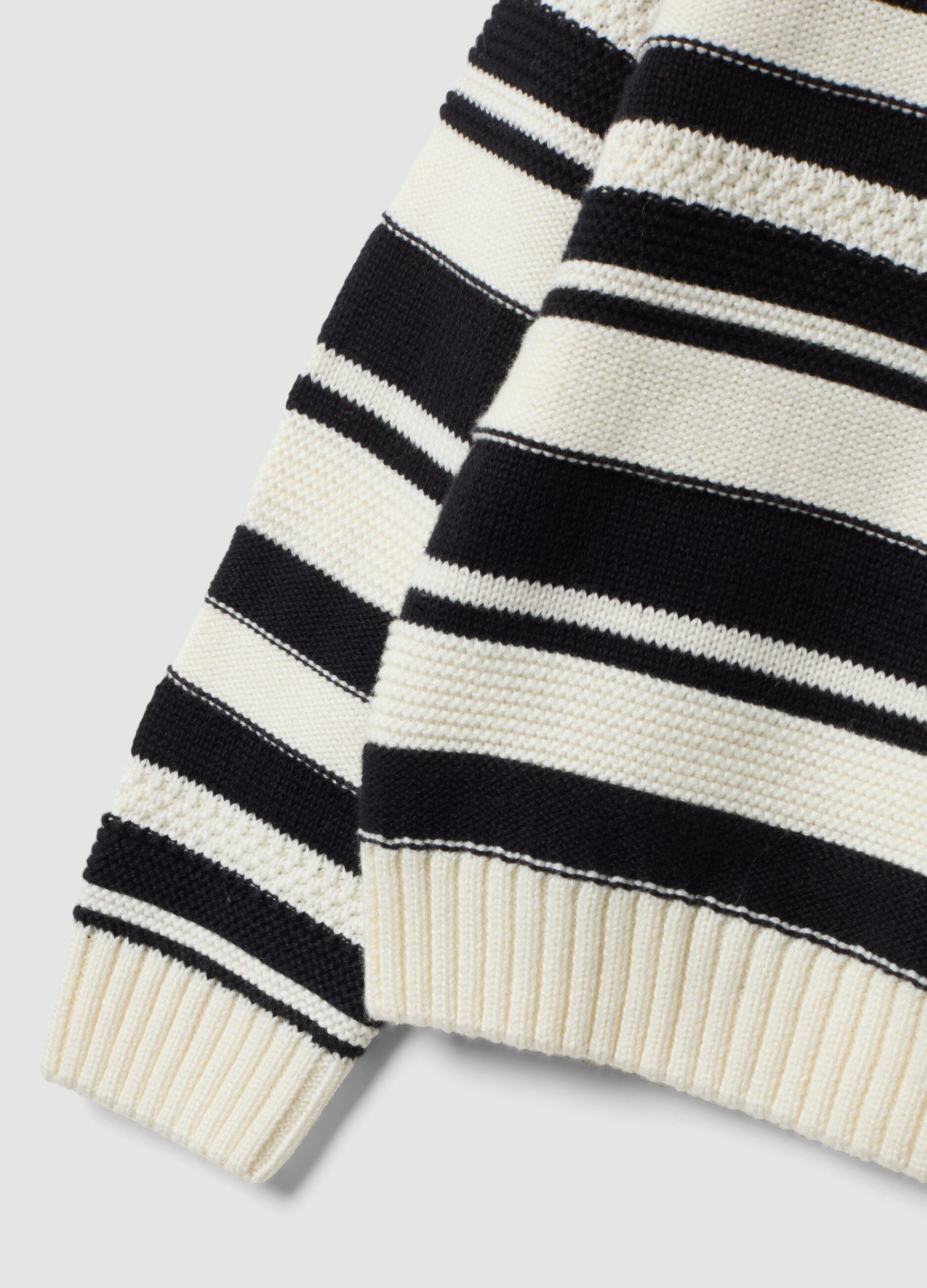 White striped cotton-blend crew-neck top for girls