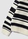 White striped cotton-blend crew-neck top for girls_3