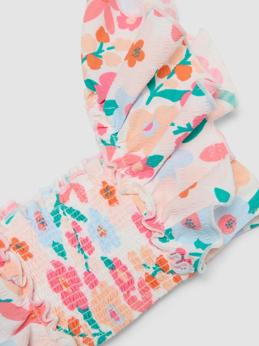 Multicolour Stretch Fabric Bikini with Ruffles_2