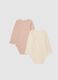 Baby girls' long-sleeve multicolour pure cotton bodysuit twin pack_1