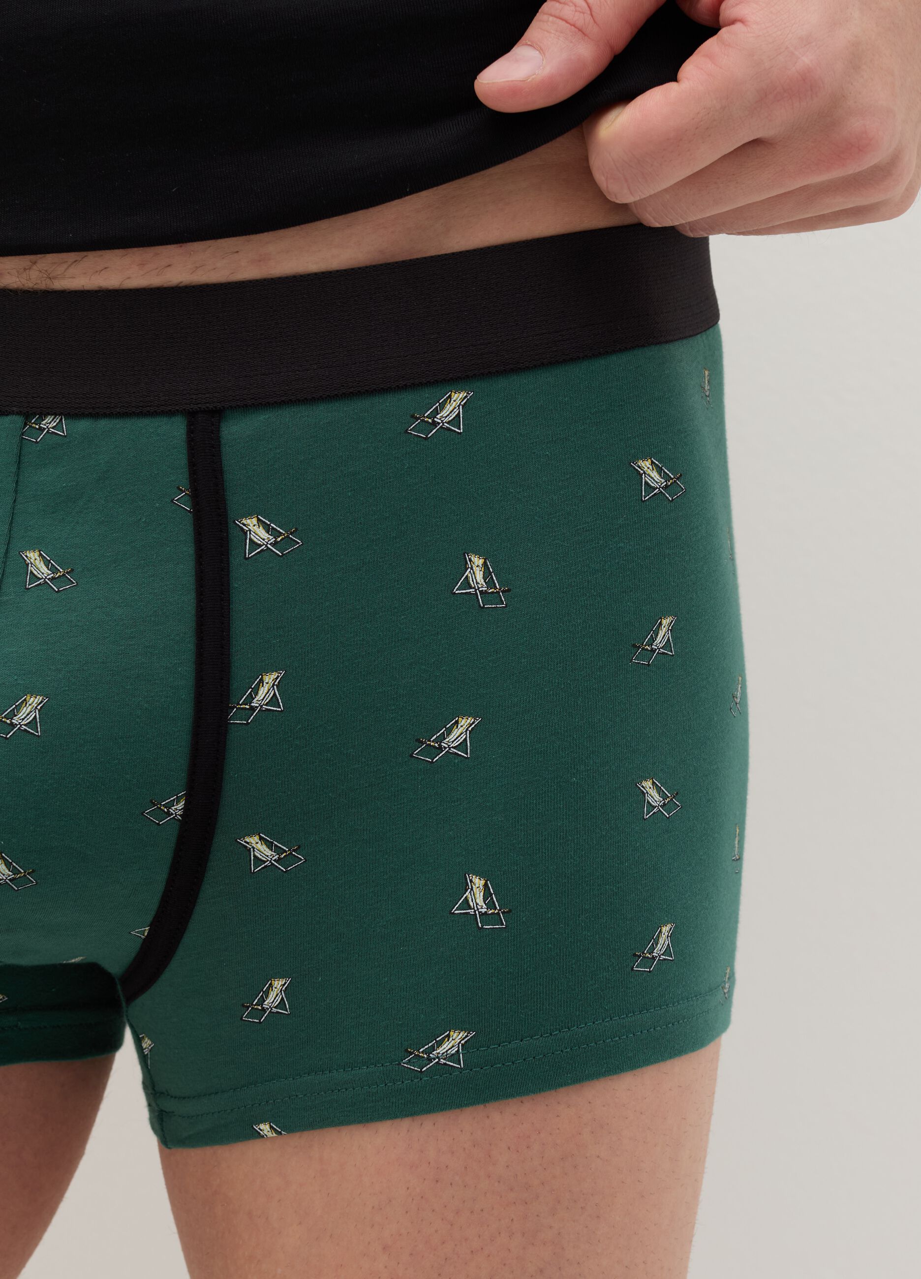 Three-pack boxers in stretch cotton with print