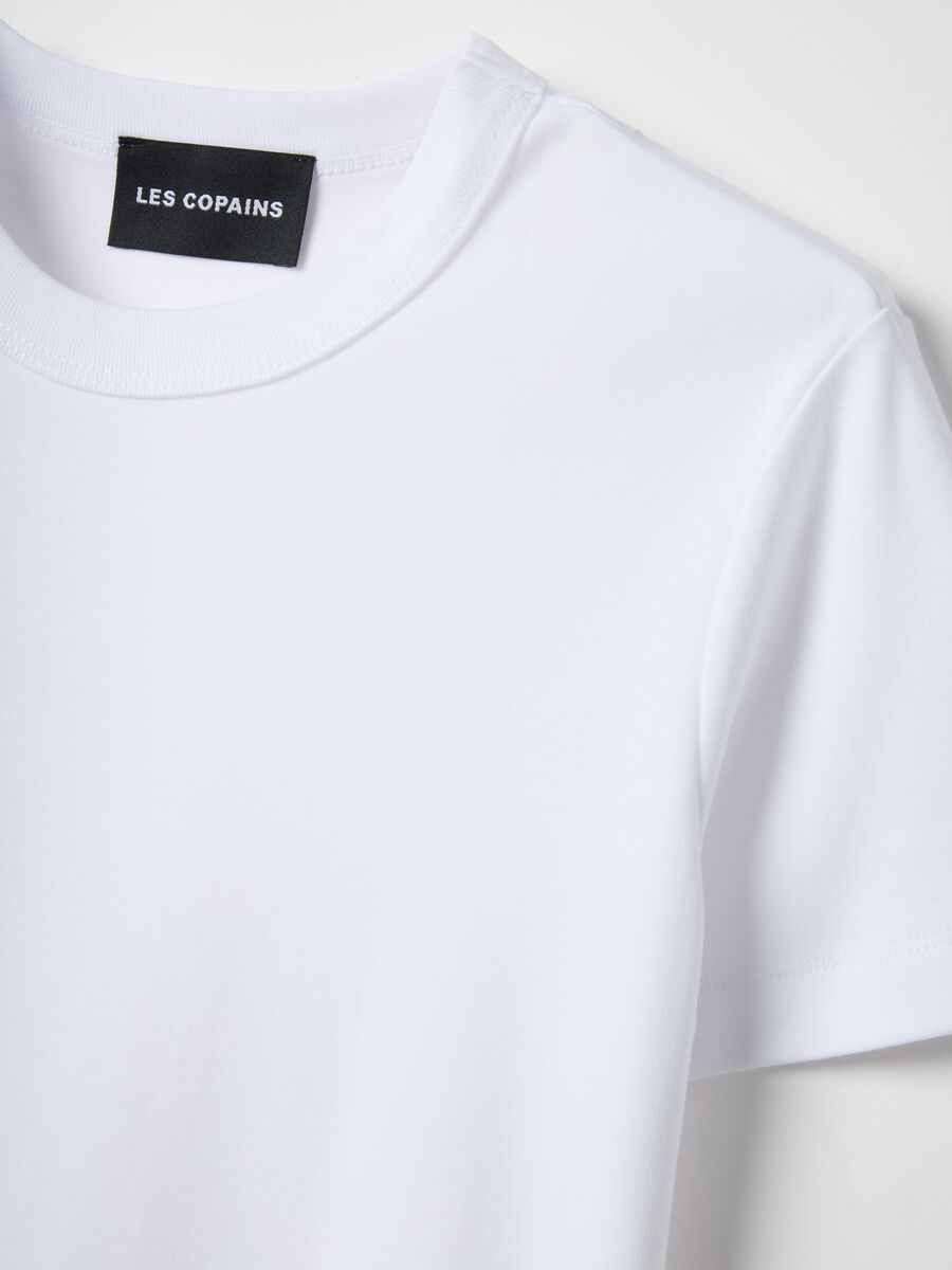 White short sleeve regular fit cotton blend t-shirt_5