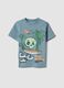 Blue pure cotton boys&rsquo; T-shirt with surf print, regular fit_0