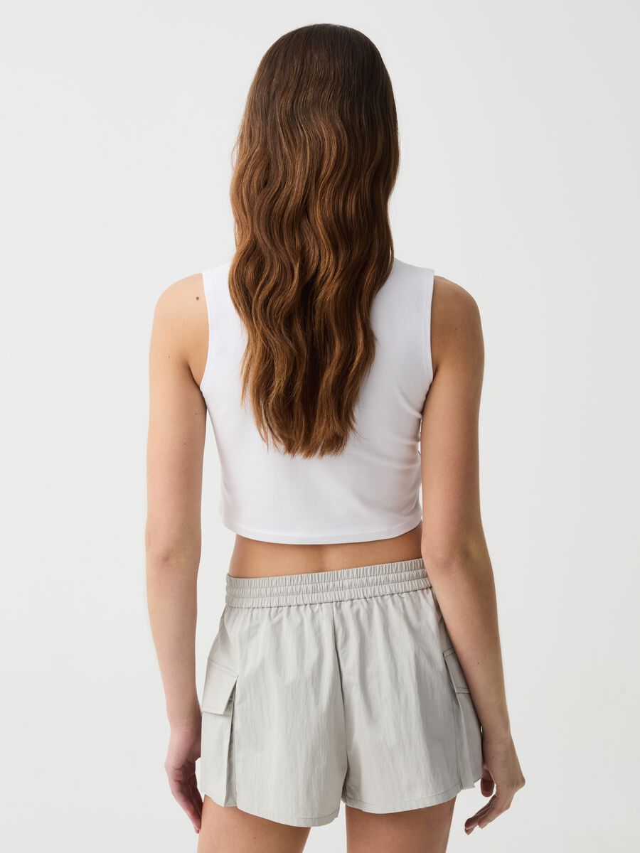 Crop top in cotone stretch_1