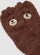 Brown stretch-fabric socks with teddy bear motif_2