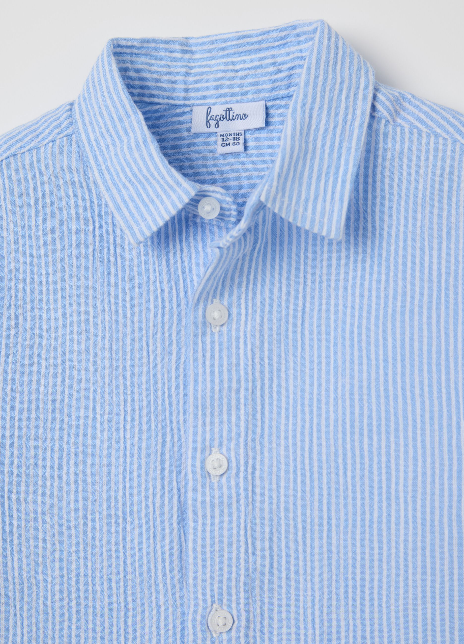 Light blue striped shirt in cotton