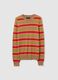 Beige and pink striped pure wool sweater regular fit_4