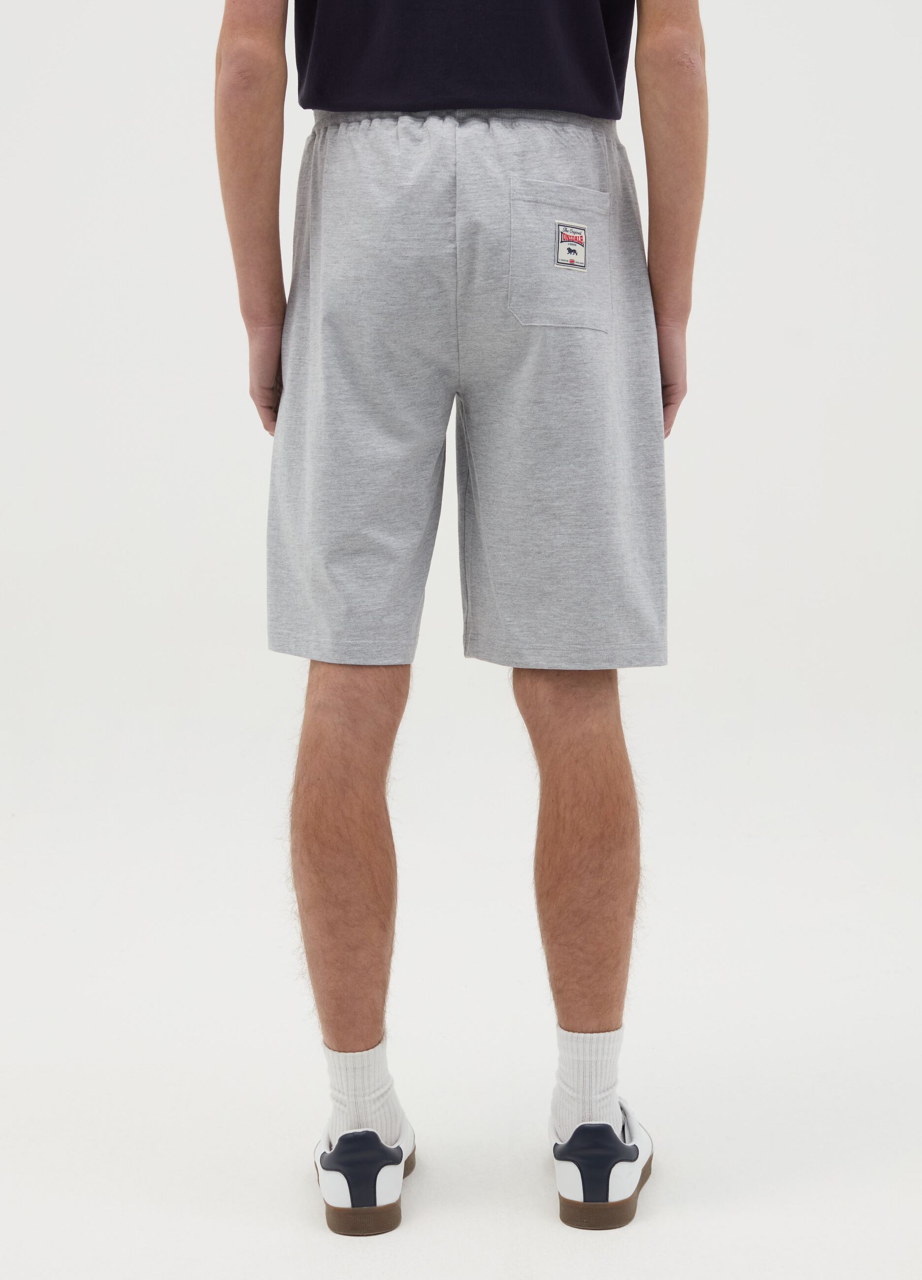 Fleece Bermuda shorts with logo embroidery