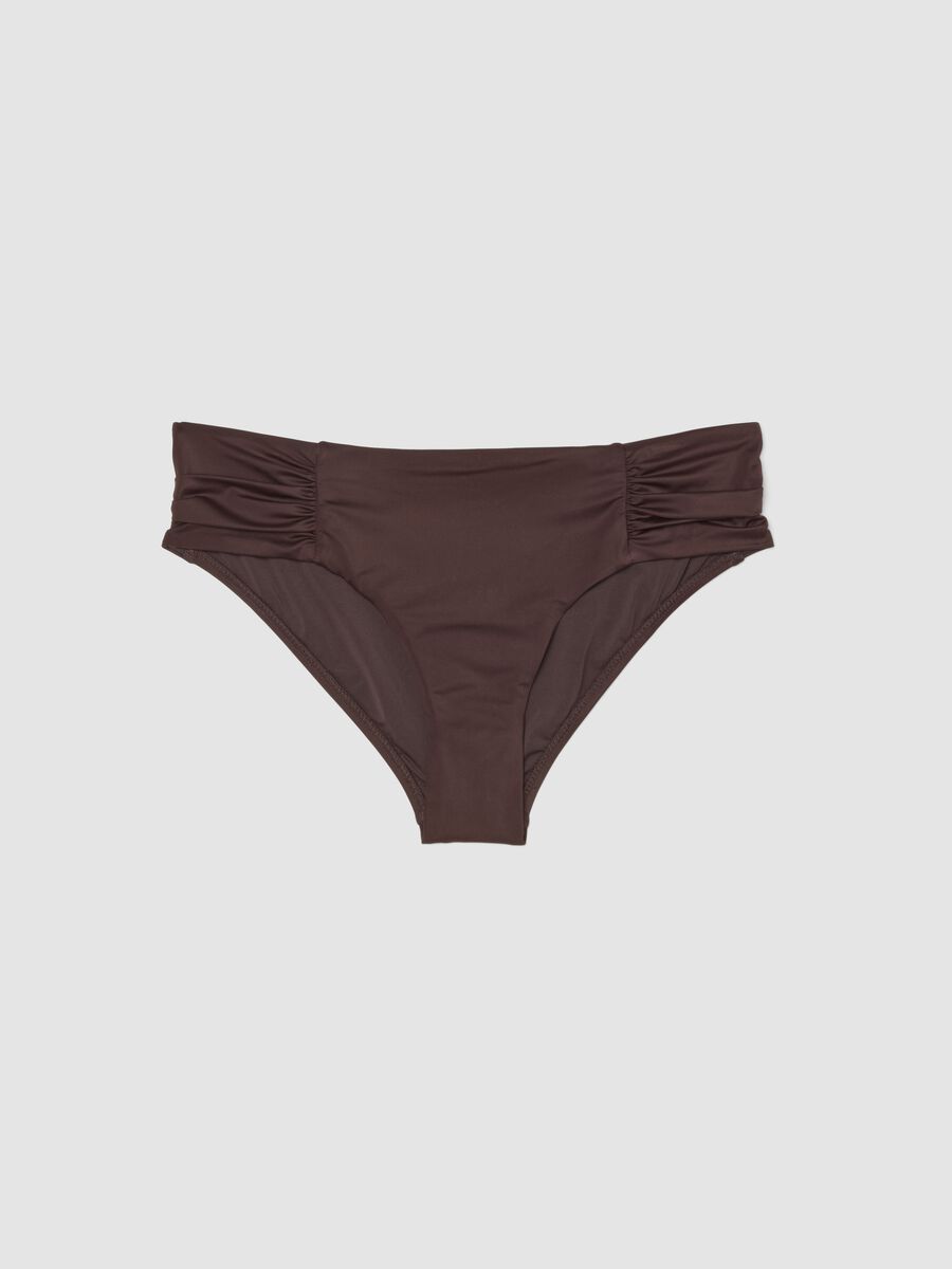 Brown stretch swim briefs with side ruching_4