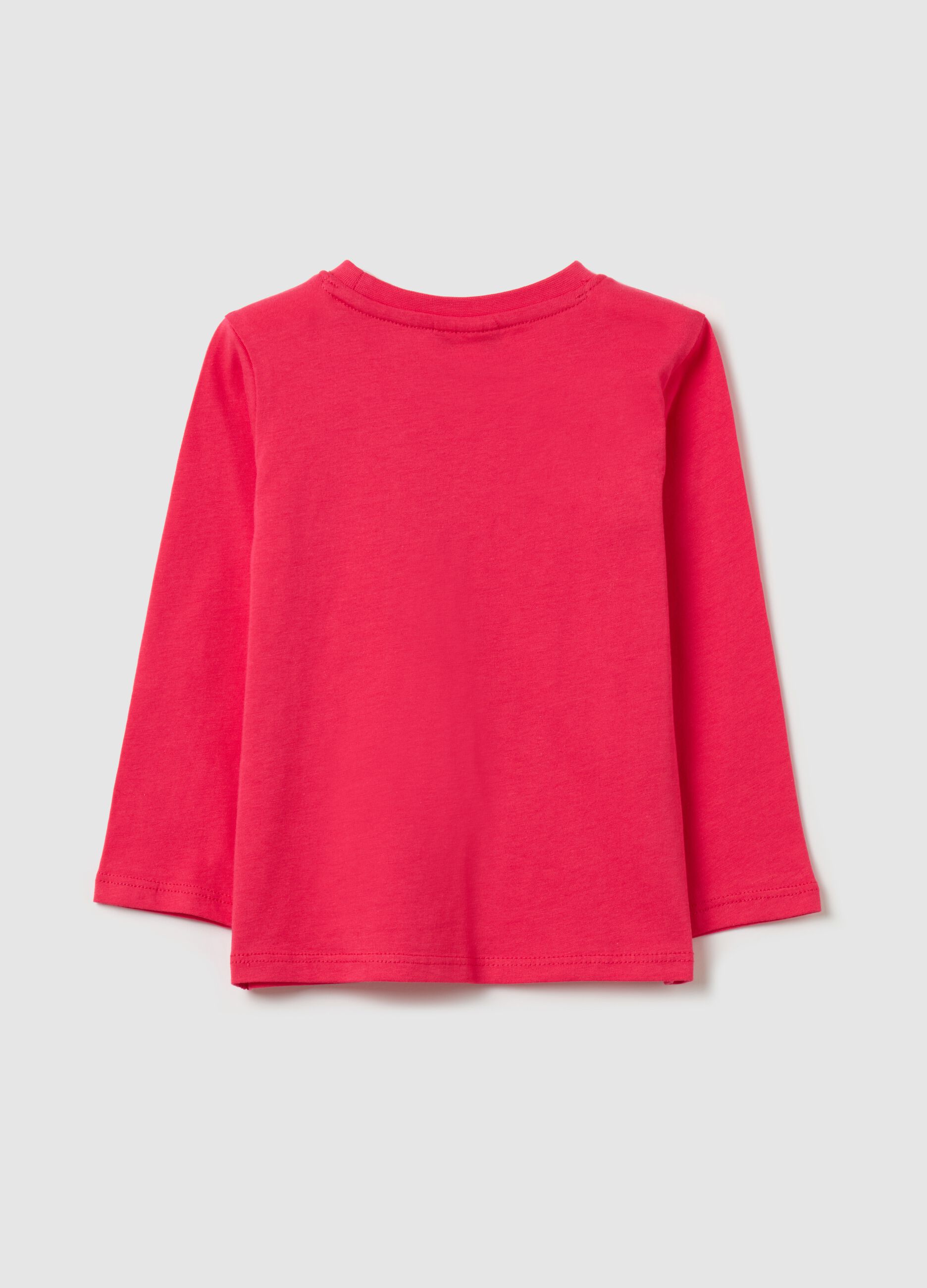 Cotton T-shirt with print and long sleeves