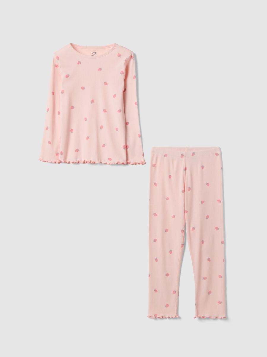 Long Pink Pajamas in Organic Cotton_0