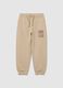 Children's beige pure cotton trousers regular fit_0