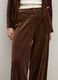 Regular fit brown trousers in cotton and velvet blend_3