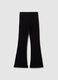 Girls' Black Cotton Blend Flare Trousers_4