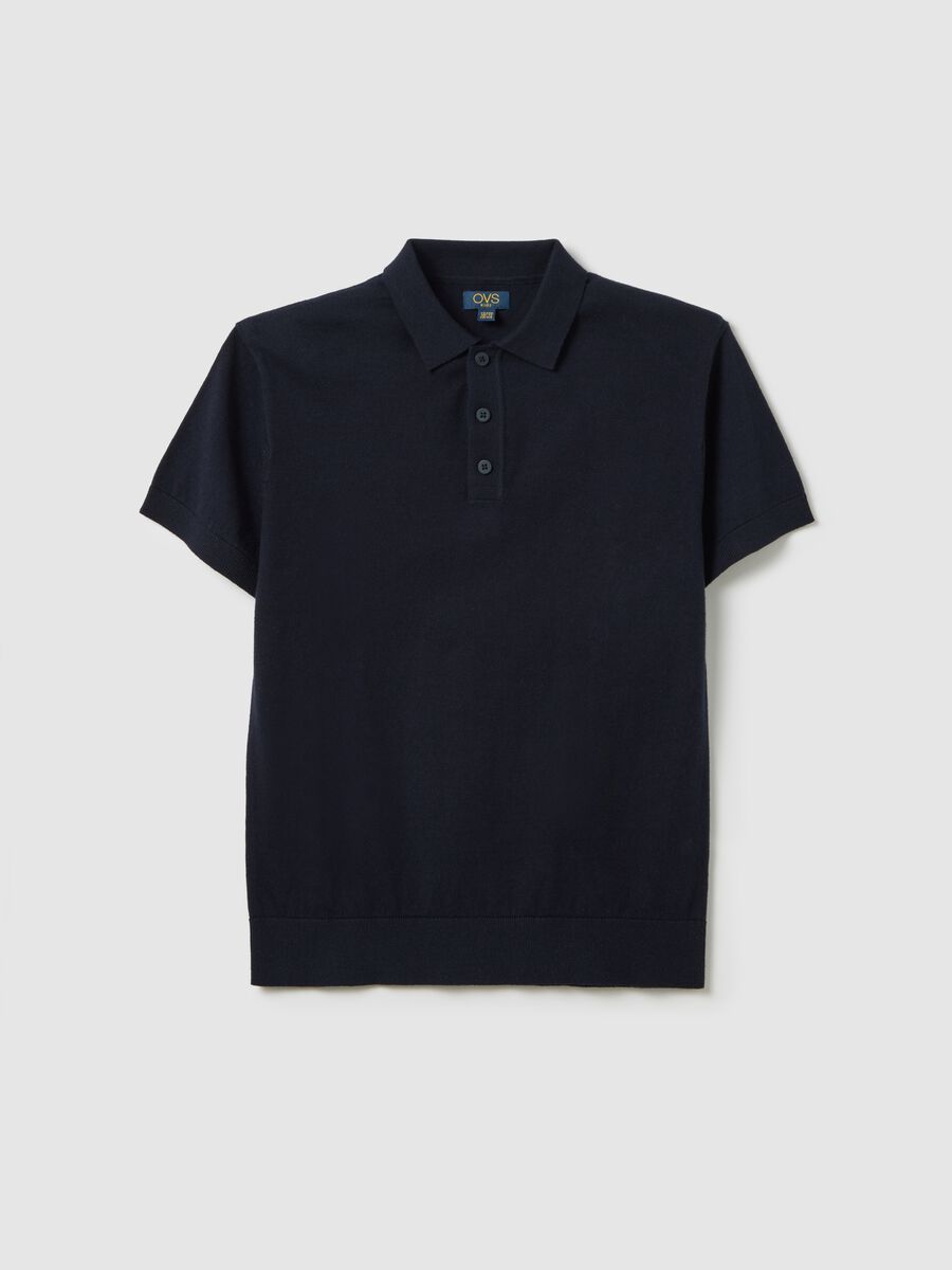 Blue short sleeve polo in OVS Kids cotton_0