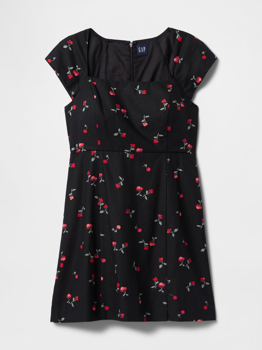 Black Floral Short Dress_5