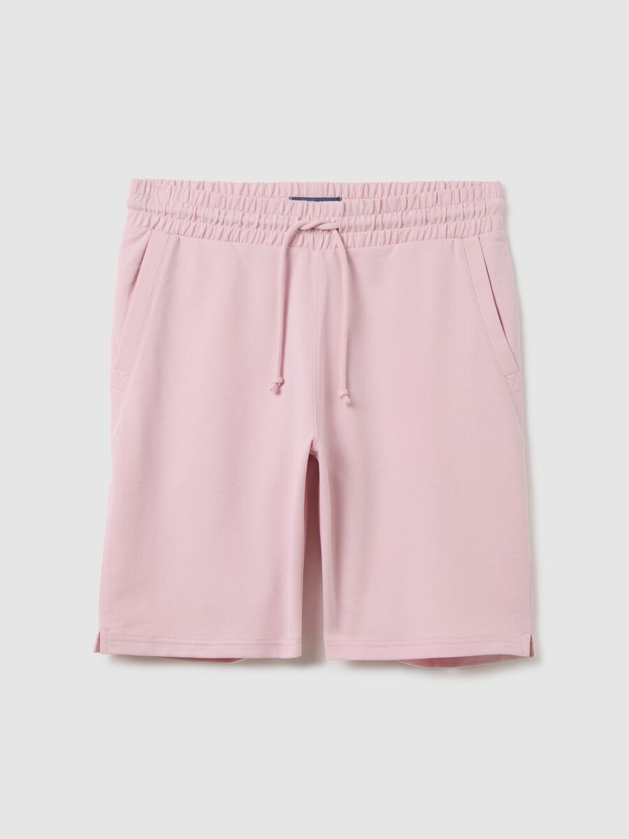 Men's pink cotton blend shorts regular fit with back pocket_4