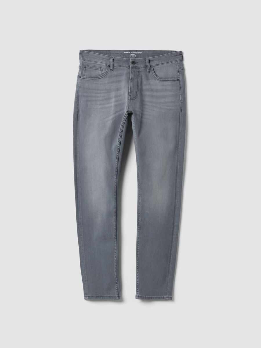 Jeans grigi in cotone elasticizzato skinny fit_0