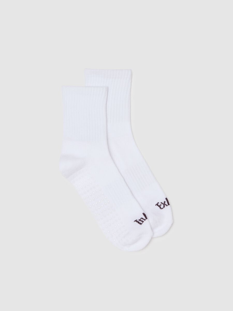 Calzini in misto cotone bianchi elasticizzati_0