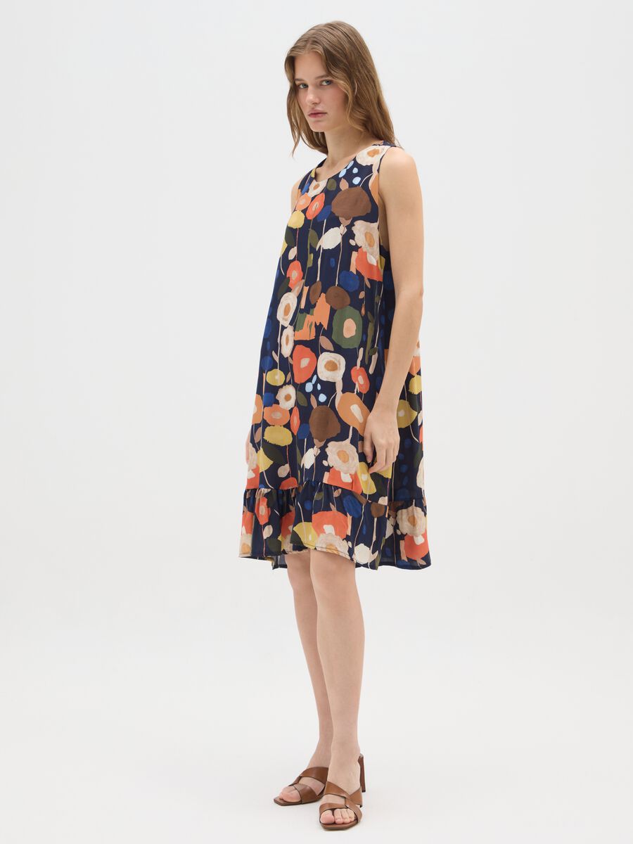 Multicolour regular fit dress with flowers_1
