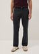 Black casual linen-cotton blend regular-fit trousers_1