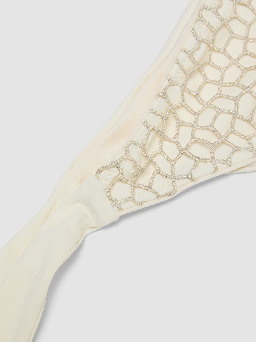 White bikini bottoms with mesh-effect embroidery and tie sides_5