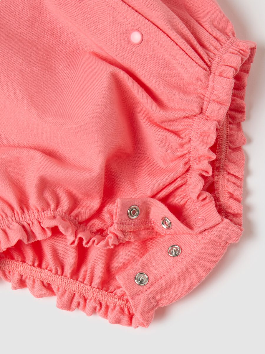 Baby Girl Cotton Romper in Pink with Embroidery_3