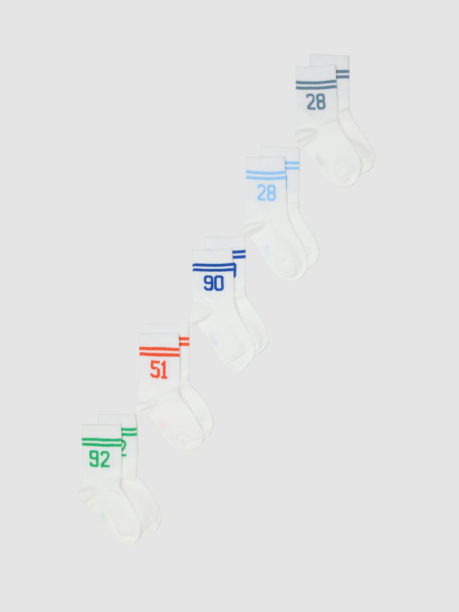 Multipack calzini in misto cotone elasticizzato bianco da bambino_0