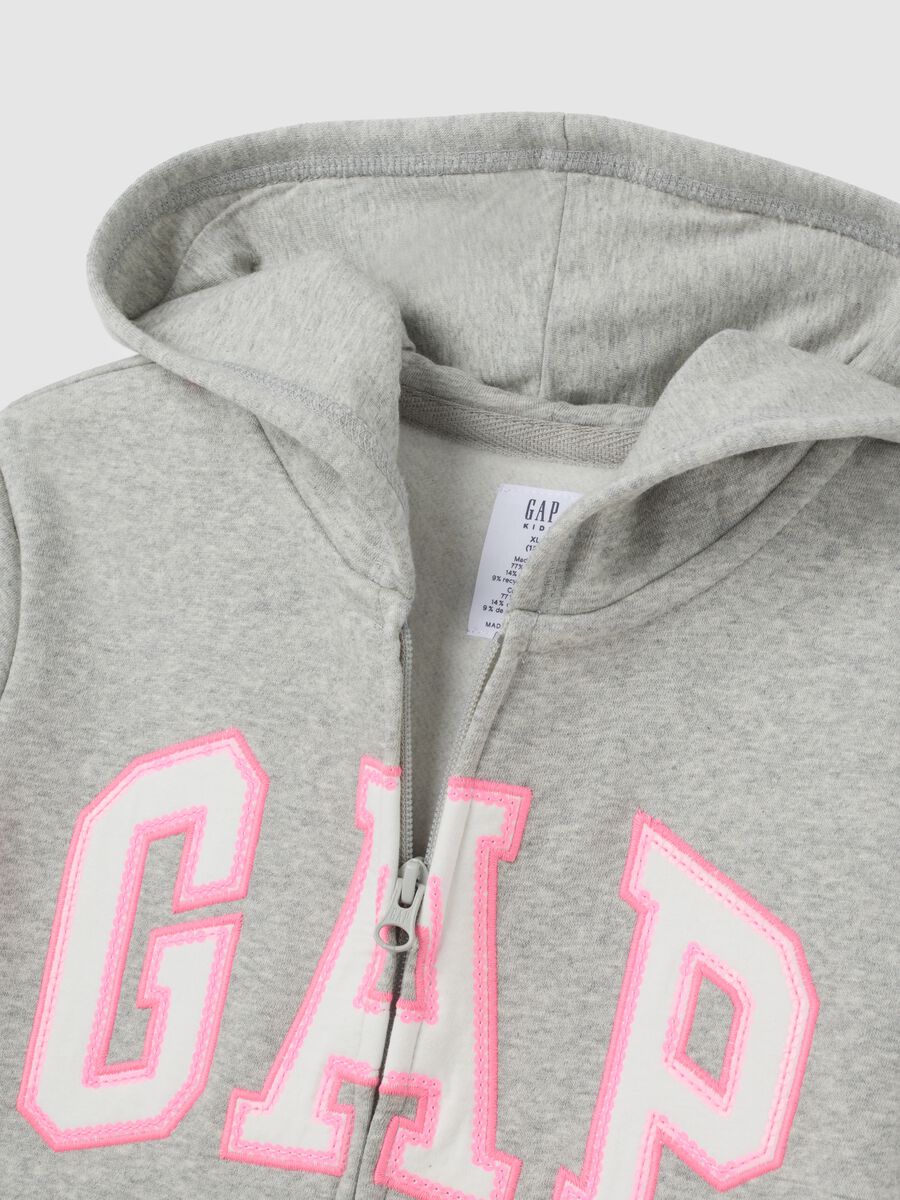 Full-zip plush hoodie with logo patch_2
