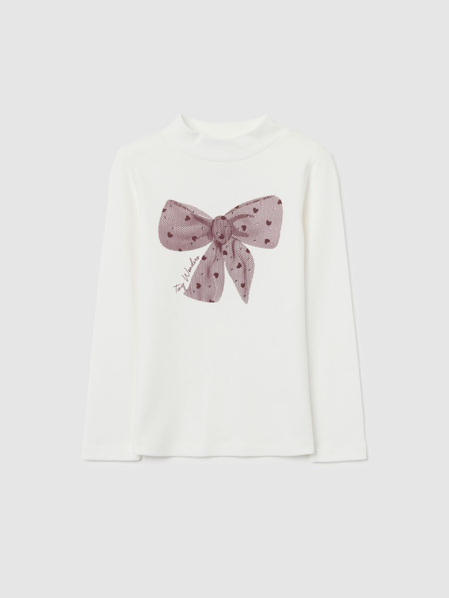 Girls' white regular fit cotton blend top_0