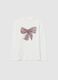 Girls' white regular fit cotton blend top_0