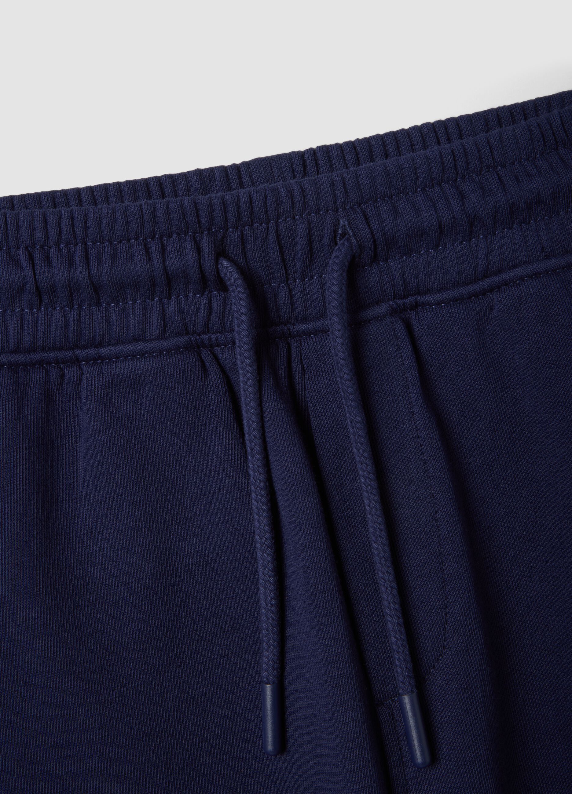 Blue pure cotton shorts with elasticated waistband
