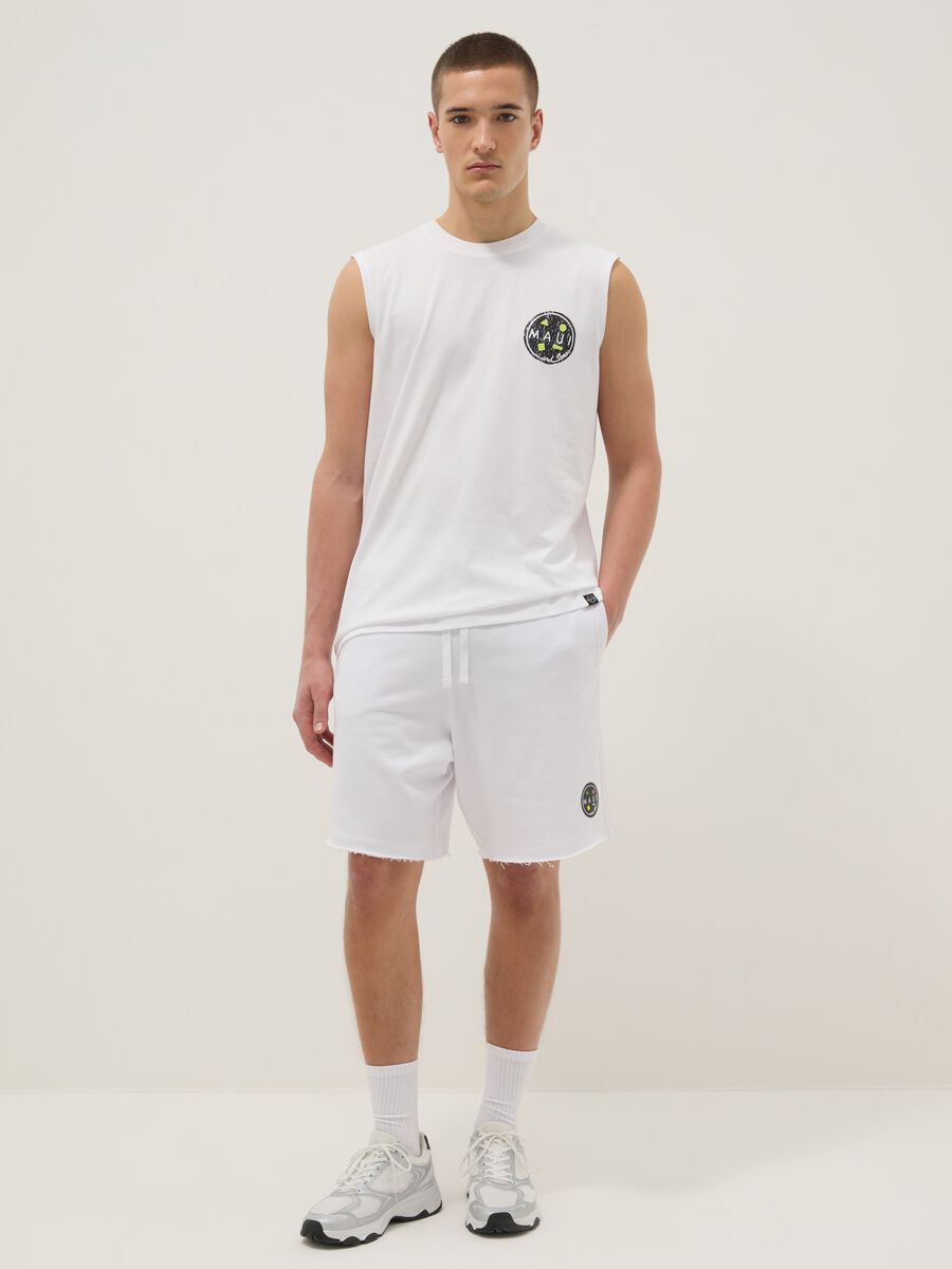 Tank top bianco in puro cotone_1