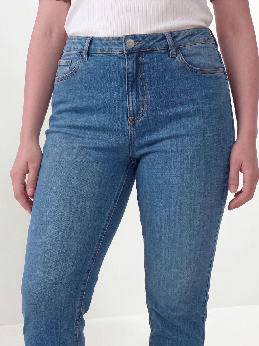 Jeans denim blu in cotone elasticizzato slim fit_2