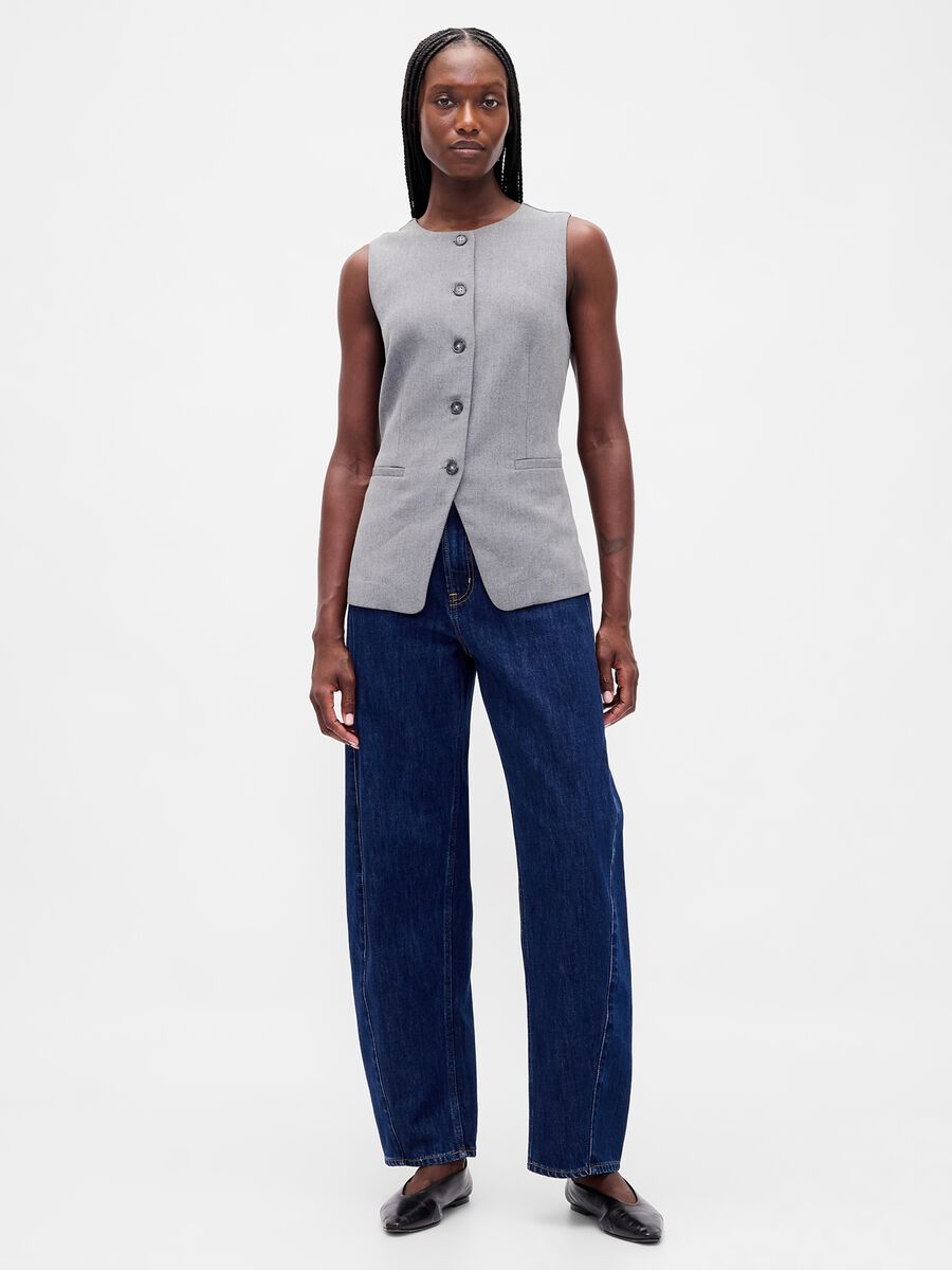 Grey Waistcoat in Stretch Fabric_4