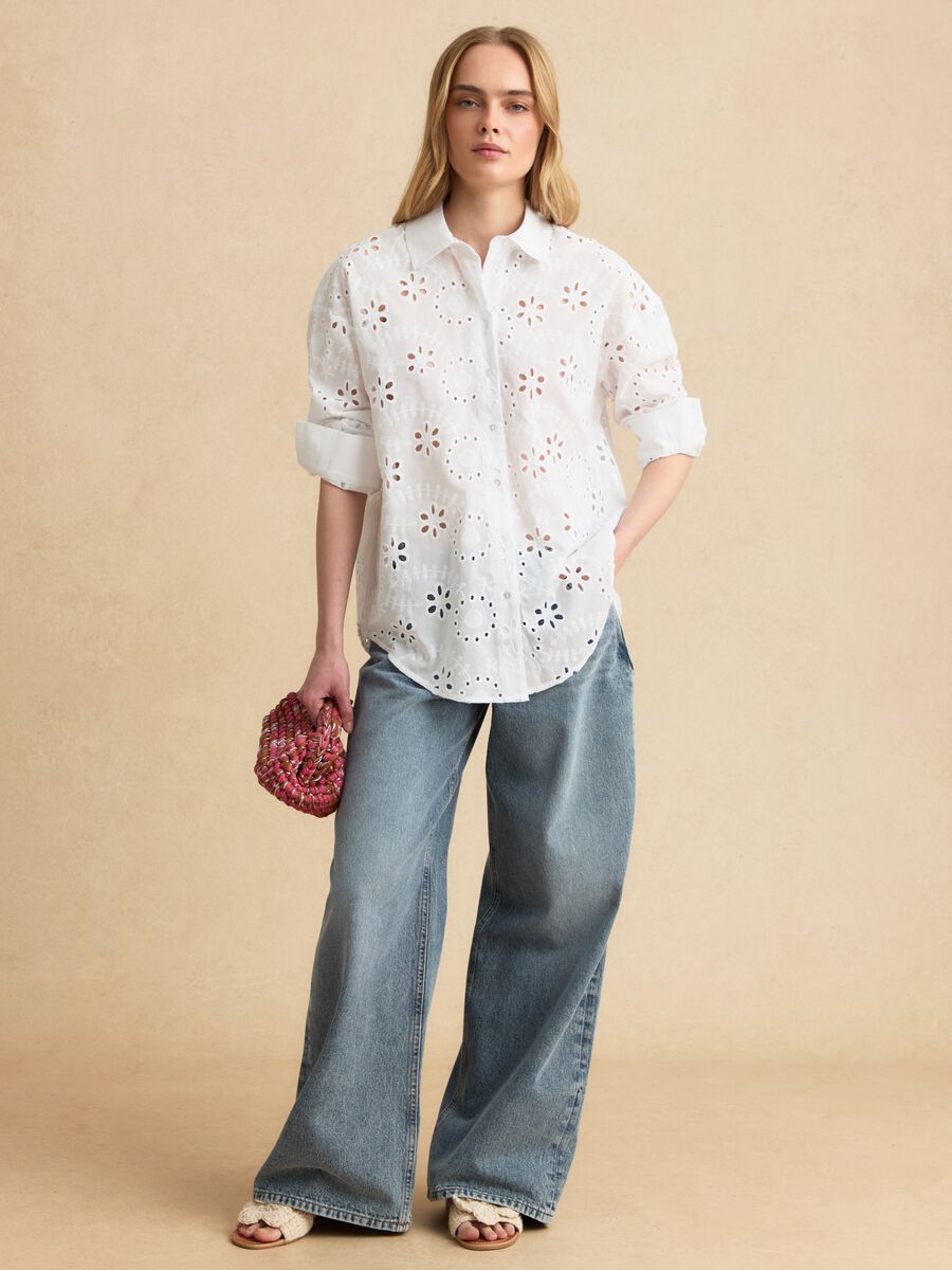 Camicia bianca in puro cotone sangallo_1