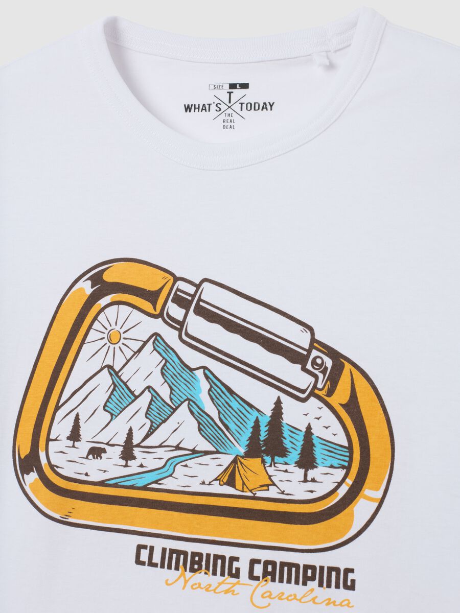 Men's white regular fit pure cotton T-shirt with print_1