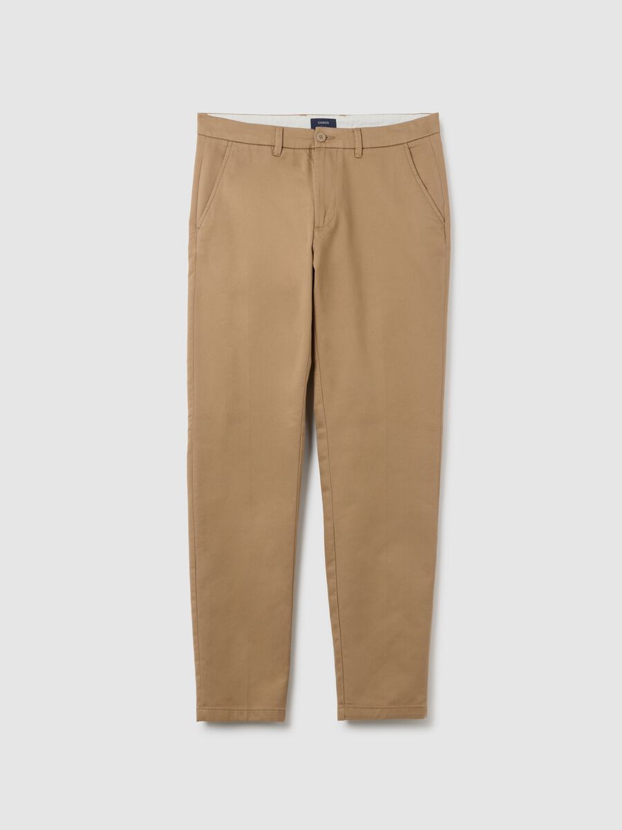 Brown slim fit cotton trousers_4