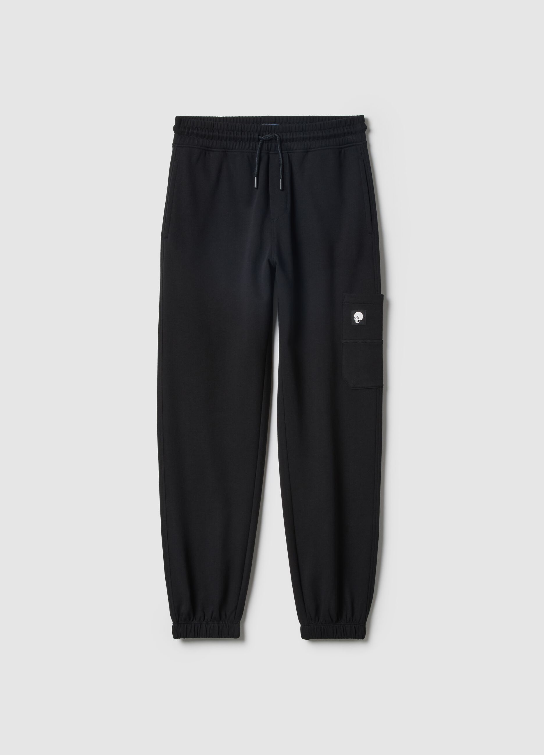 Black pure cotton over fit joggers for boys