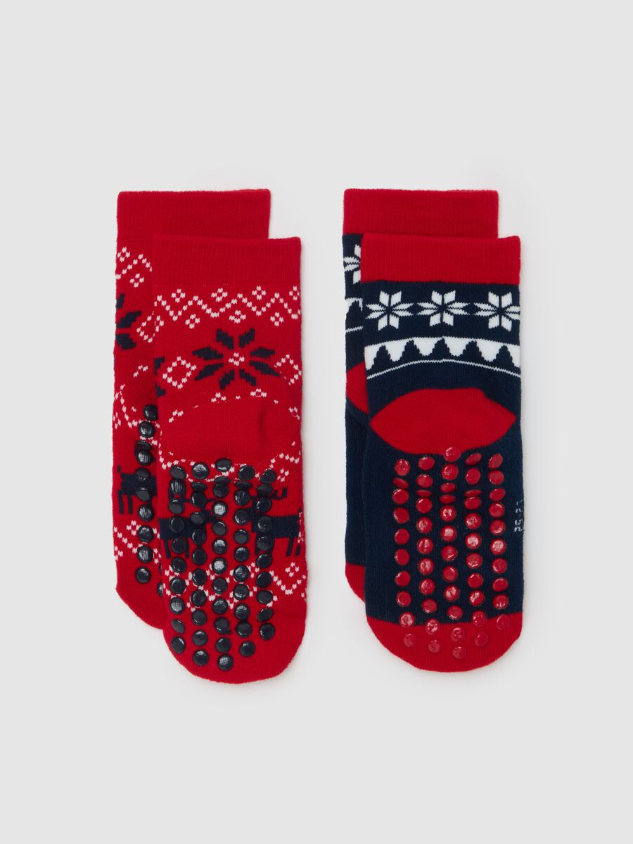 Two-pack Christmas slipper socks in organic cotton_1