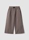 Pantaloni marroni in puro cotone con vita elastica per ragazza_3
