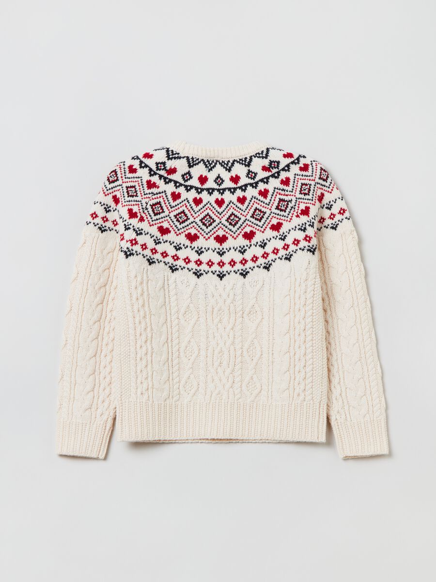 Pullover norvegese con trecce e perline _4